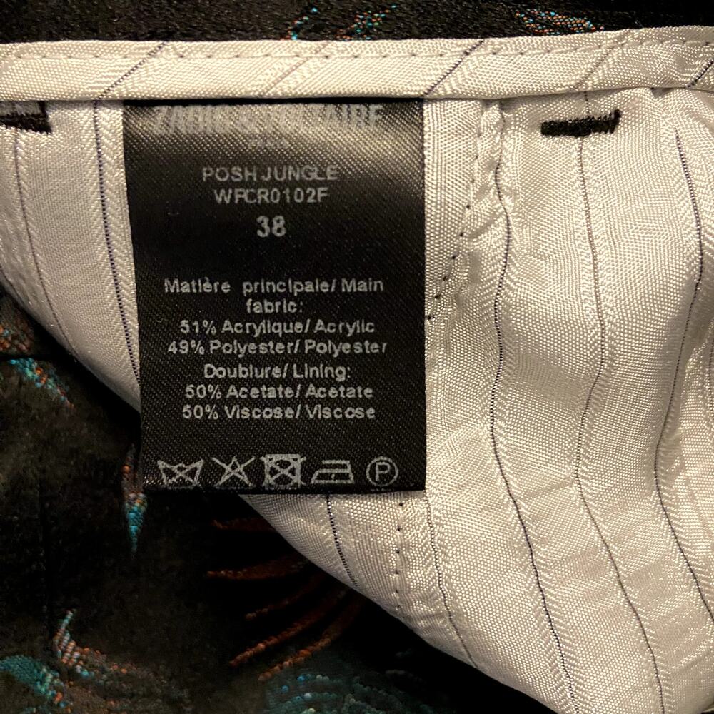 Zadig & Voltaire Posh Jungle Trouser Pants High Rise Pockets Cropped Black 38 8 - Picture 4 of 5